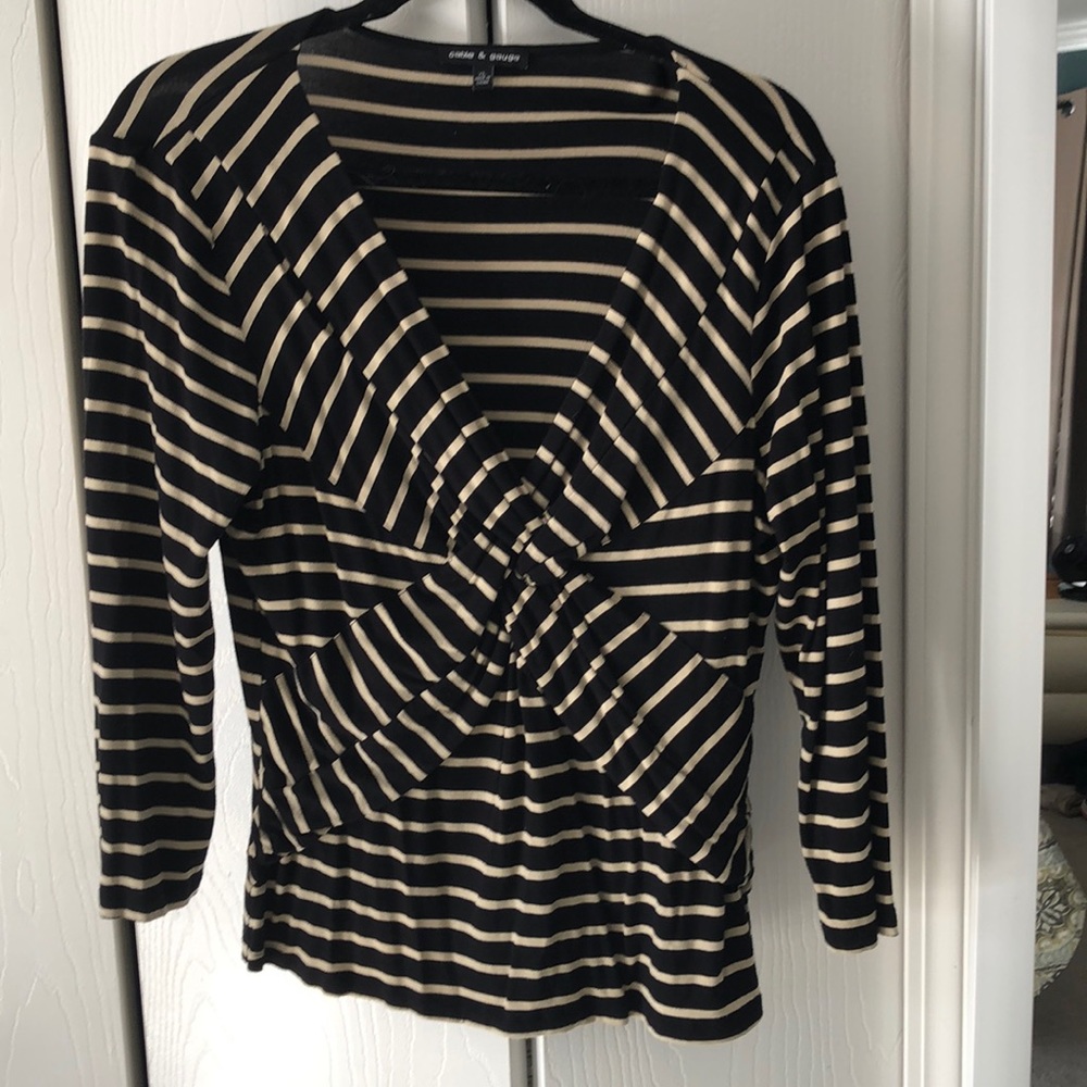 Cable & Gauge Black and Tan striped tee